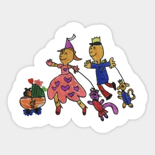 Skipping Family Sticker